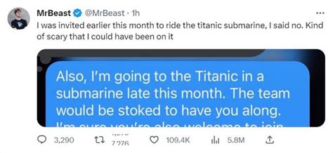 Mrbeast Says He Was Invited On The Oceangate Titanic Sub Earlier This Month