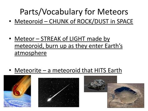 S6e1f Compare And Contrast Comets Asteroids And Meteors Ppt Download