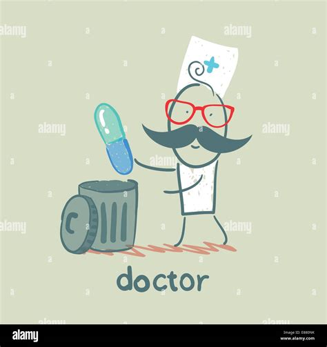 Doctor Throws A Pill Stock Vector Image And Art Alamy