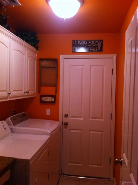 Orange Laundry Room Orange Laundry Rooms Laundry Room Kitchen Cabinets
