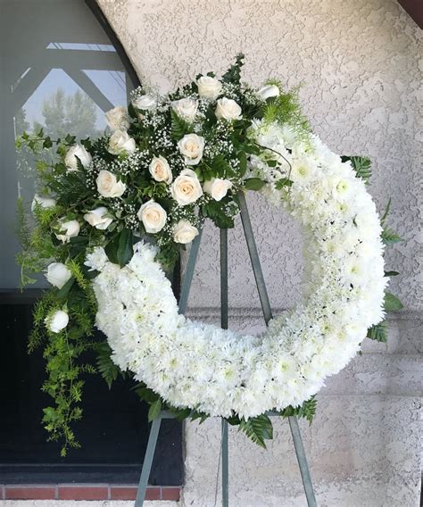 Pure White Sympathy Wreath Rowland Heights Funeral Flowers