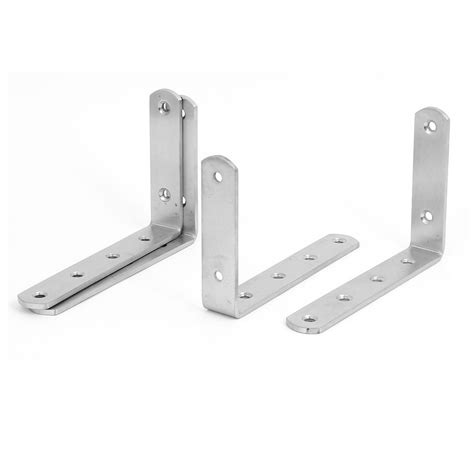 Uxcell 150mm Long Stainless Steel L Shaped Angle Bracket Brace Support