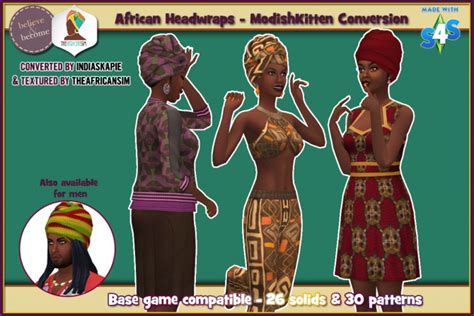 Conversion Of Modishkittens African Headwrap At The African Sim Sims