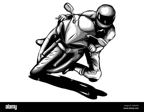 Motorbike Rider Motorcycle Silhouette Vector Fotos Und Bildmaterial