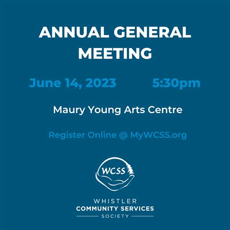 Annual General Meeting Announcement Whistler Community Services Society