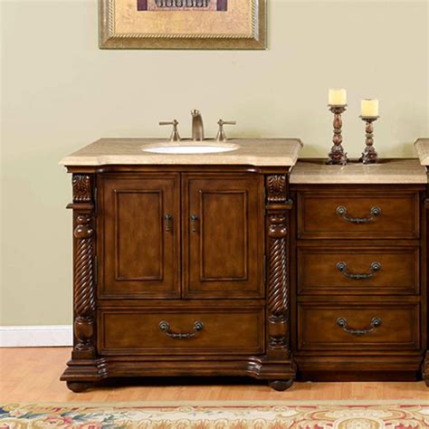 Eclife 24 bathroom vanity sink combo wall mounted natural cabinet two drawers vanity set white square ceramic. 57 Inch Single Sink Bathroom Vanity with Extra Bank of ...