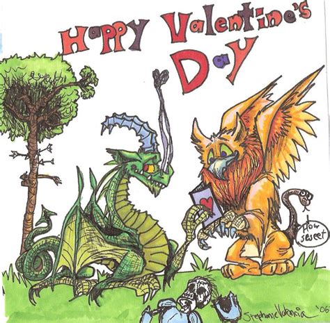 Happy Valentines Day Dragon By Stephanieakafany On Deviantart