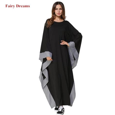 Black Abayas For Women Islamic Clothing Fashion Long Dresses Batwing