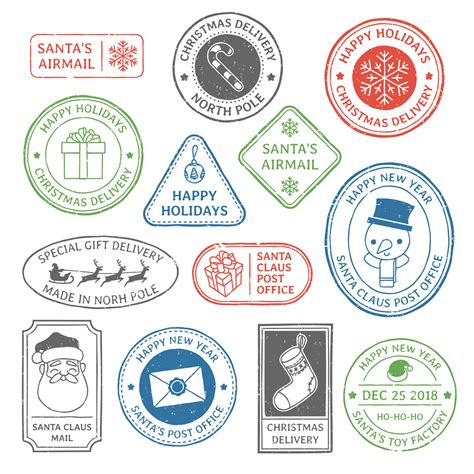 Santa Stamps Printables