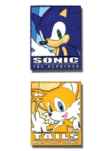 Sonic The Hedgehog Sonic And Tails Frame Anime Pins Set Of 2