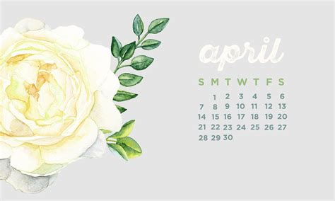 April 2022 Calendar Desktop Wallpaper