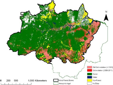 Illustrative 2003 Prodes 90 M Derived Land Cover Map Deforestation