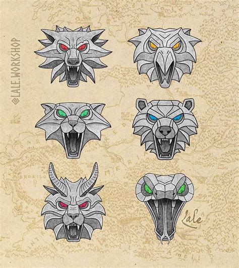 Top Left To Right Wolf Griffin Cat Bear Manticore Viper The