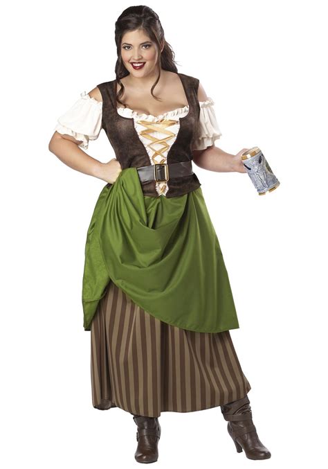 Plus Size Medieval Tavern Maiden Costume Womens Renaissance Costumes