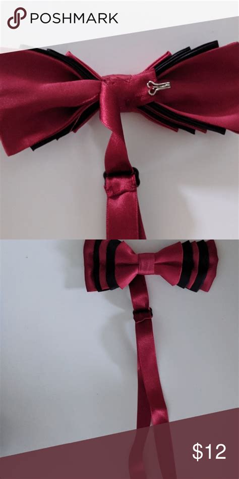 Red And Black Bow Tie Mens Fashion Accessory