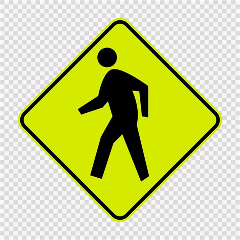 Pedestrian Crossing Sign On Transparent Background 2369334 Vector Art