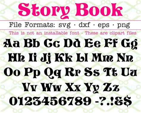 Storybook Font Svg Dxf Eps Png Fancy Letters Kids Font Etsy