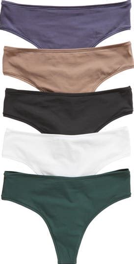 Skims Fits Everybody Assorted 5 Pack Thongs Nordstrom