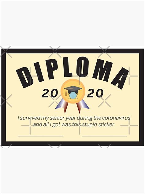 Class 2020 Diploma Sticker By Weirdwhovian Redbubble