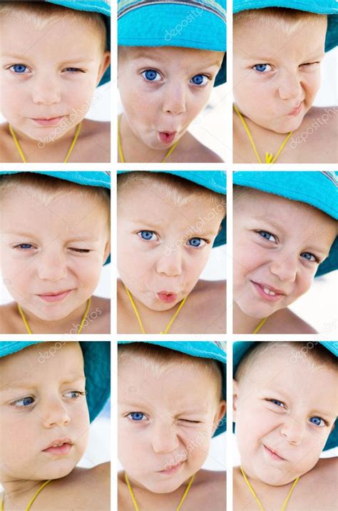 Emotionen sind komplexe, in weiten teilen genetisch präformierte verhaltensmuster, die sich im laufe der evolution herausgebildet haben, um bestimmte anpassungsprobleme zu lösen und dem. Collage kindlicher Emotionen - Stockfotografie ...