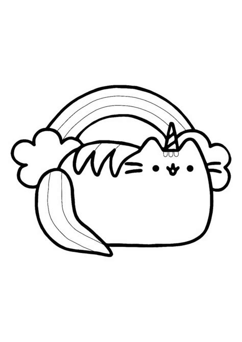 Unicorn Pusheen Cat Coloring Pages Pusheen Unicorn Coloring Pages At