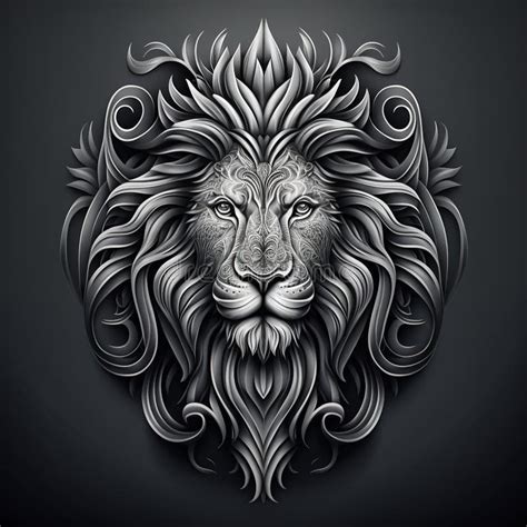 King Of The Jungle Lion Face Tattoo Vector Art Stock Illustration