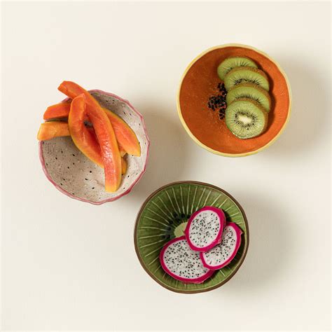 Ceramic Tropical Fruit Bowl Colorful Bowls Uncommon Goods