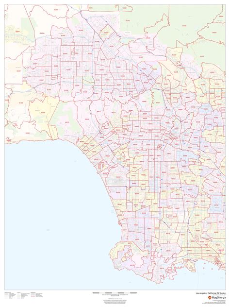 Los Angeles Zip Code Map California