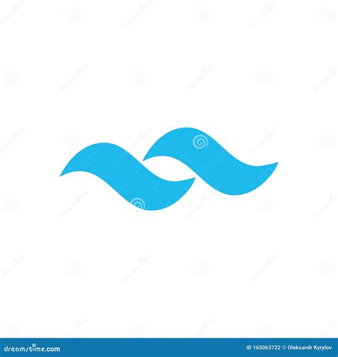 Blue Wave Logo Template Stock Vector Illustration Isolated On White