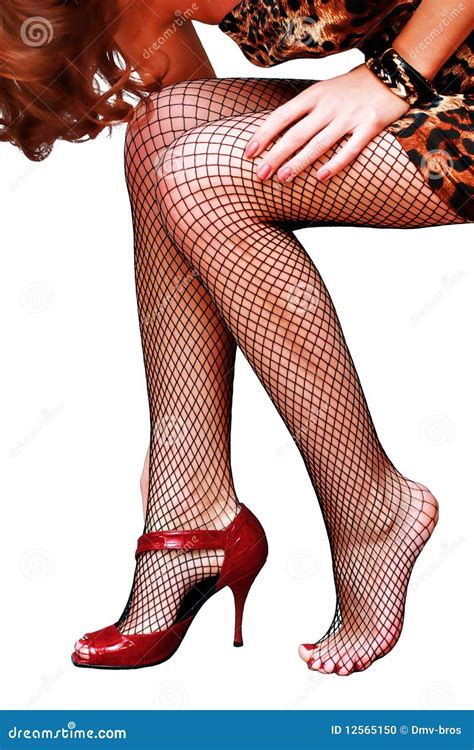 Legs In Fishnets Isolated Stock Photo Image Of Isolated