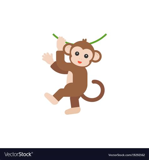 Monkey Hanging On Vine Royalty Free Vector Image