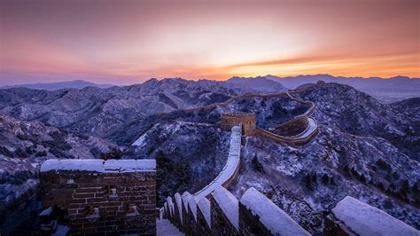 Snow Scenery Of Jinshanling Great Wall In Chinas Hebei Province Cgtn