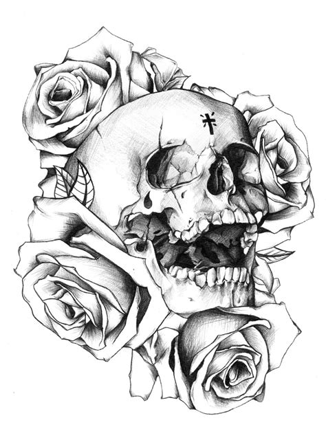 Easy Skull And Roses Coloring Pages Coloring Pages