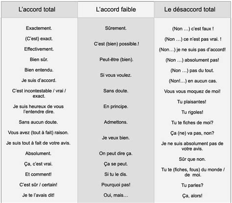 Comment Exprimer Laccord Le Désaccord Learn Frenchvocabularycommunication Learn French