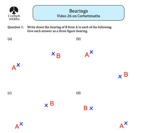 Bearings Textbook Exercise Corbettmaths