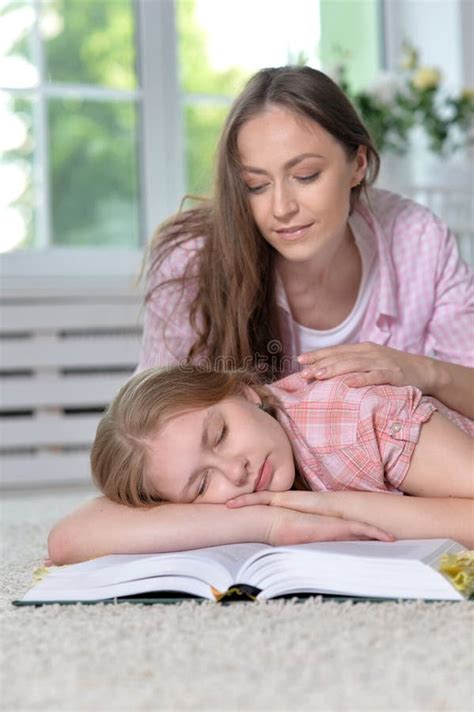 Mother Waking Up Little Daughter Stock Photo Image Of Leisure Little
