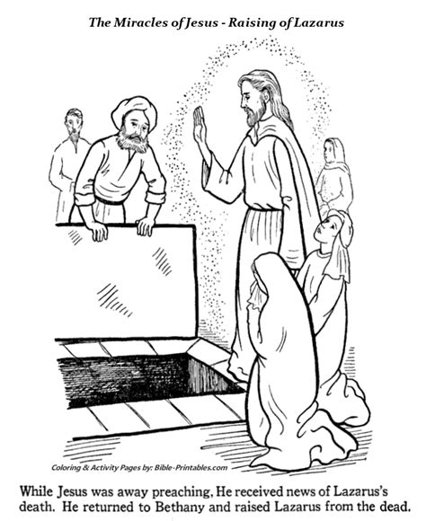 The Miracle Of Raising Of Lazarus Coloring Pages 2 In 2020 Bible