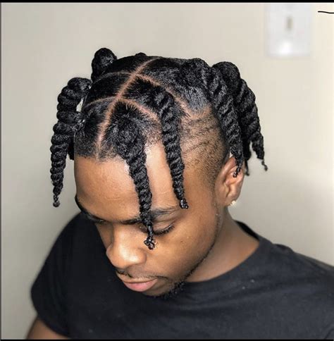 Cool African Twist Hairstyle Men Texturized Natural Black Hairstyles