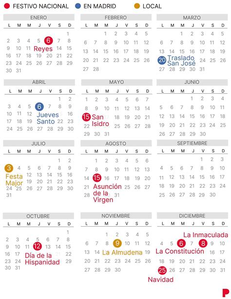 Calendario Laboral Madrid 2023 Con Todos Los Festivos