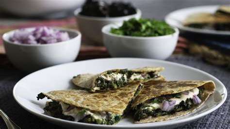 Spinach Mushroom Quesadillas — Gracious Vegan