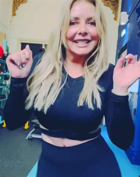 Carol Vorderman Showcases Tiny Waist In Tight Cut Out Gym Wear During