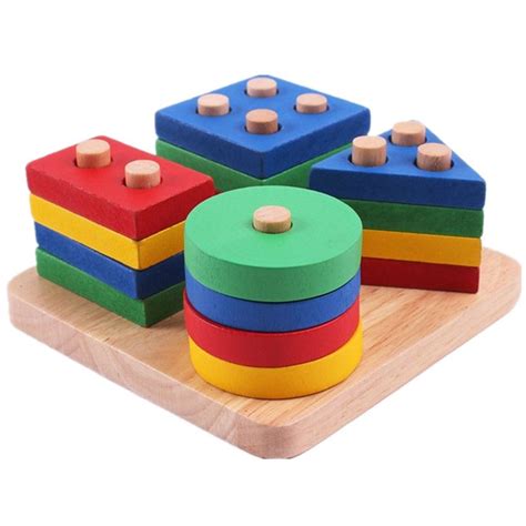 Baby Toys Educational Wooden Geometric Sorting Board Blocks Montessori
