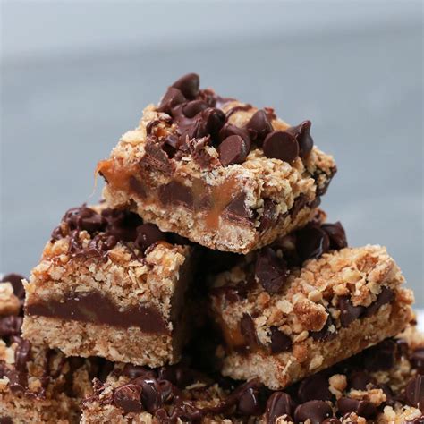 Chocolate Caramel Oat Bars Carmelitas Recipe By Tasty Recipe Oat Bars Dessert Bars