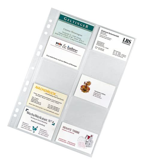 Business Cards Pockets A4 Veloflex