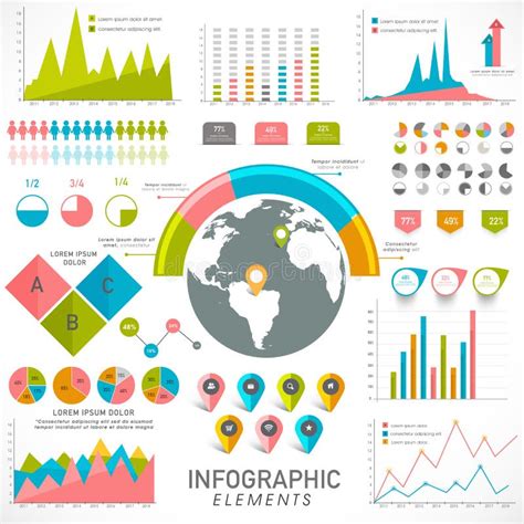 Sistema De Los Elementos Infographic Estadísticos Para El Negocio Stock