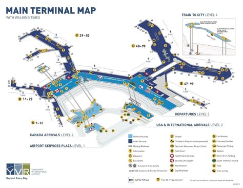 Vancouver Airport Terminal Map Airport Map Vancouver Map Downtown
