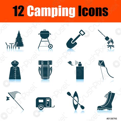 Conjunto De Iconos De Camping Vector De Stock Crushpixel