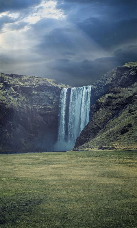 Waterfall Iceland Nature Hd Phone Wallpaper Peakpx