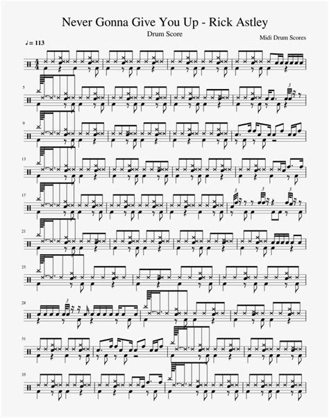 Never Gonna Give You Up Sheet Music Png Image Transparent Png Free