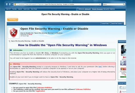 Open File Security Warning Enable Or Disable Tutorials